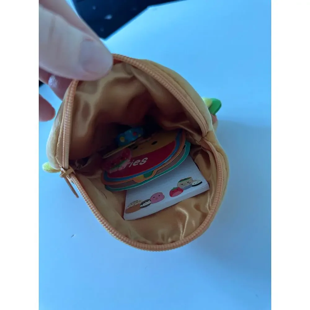 Squishmallows Carl The Cheeseburger Pencil Pouch, Includes Zipper Closure